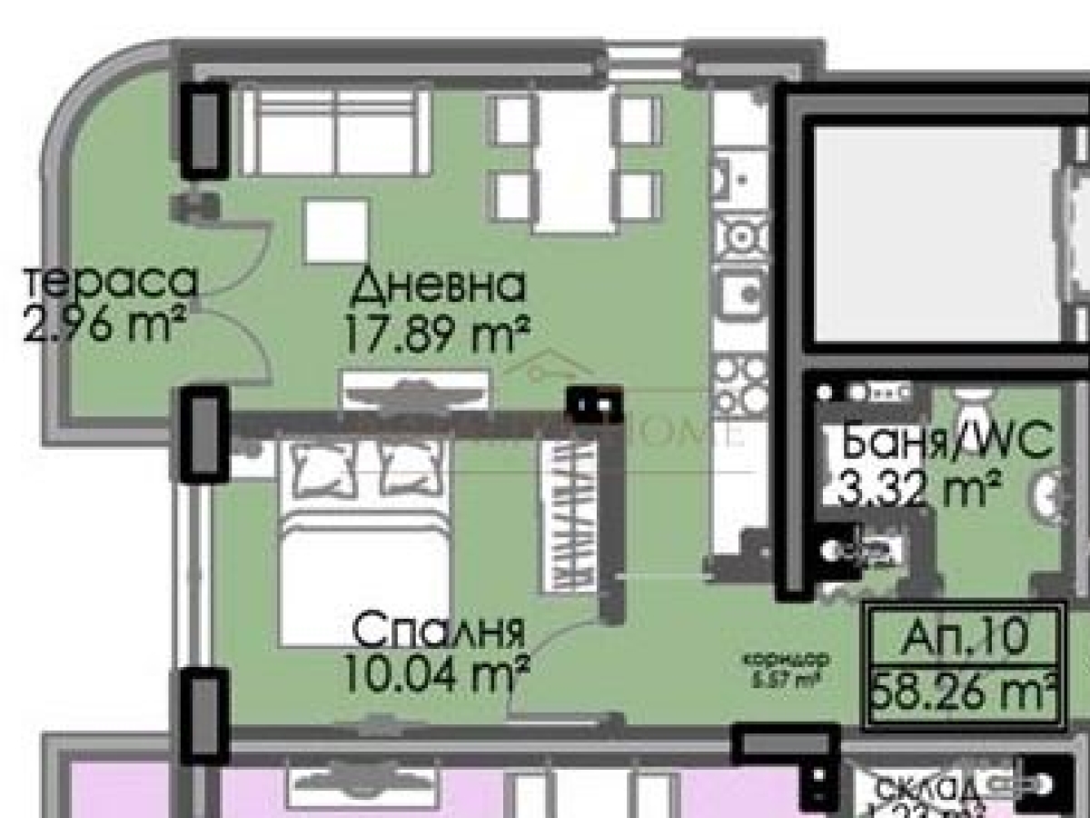 Двустаен апартамент в модерен жилищен комплекс в жк.Мадика, гр.Бургас - снимка 1